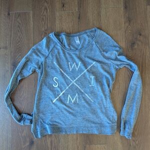 Alternative Earth Gray SWIM Graphic Long Sleeve Tshirt Small